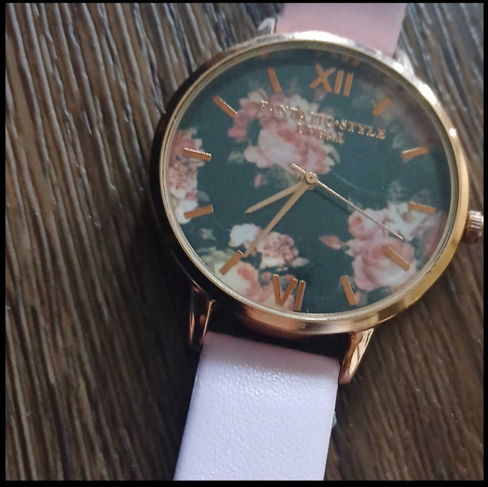 Women's Floralโ Watch - Pink and Gold